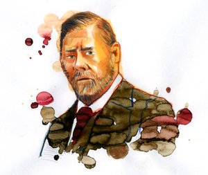 爱尔兰作家布拉姆-斯托克（1847-1912）的肖像，《德古拉》的作者（爱尔兰作家布拉姆-斯托克的肖像） 作者 亚历山德罗·洛纳蒂