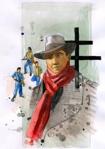 让-穆兰肖像 第二次世界大战期间法国著名抵抗运动成员 亚历山大-洛纳蒂插图 作者 亚历山德罗·洛纳蒂
