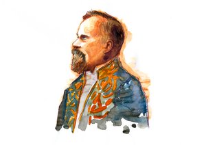 雷蒙德·庞加莱 (Raymond Poincare)（1860-1934 年）肖像，约 1914 年，身着荣誉军团勋章服装（雷蒙·庞加莱法国政治家肖像，约 1914 年） 作者 亚历山德罗·洛纳蒂