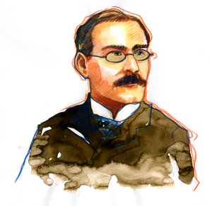 英国作家鲁德亚德-吉卜林（1865-1936）肖像（（作家鲁德亚德-吉卜林肖像） 作者 亚历山德罗·洛纳蒂