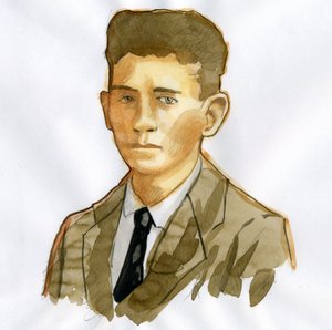 普拉格作家弗朗茨·卡夫卡的肖像（1883-1924）（德语小说家弗朗茨·卡夫卡的肖像） 作者 亚历山德罗·洛纳蒂