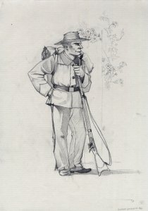 第二帝国（1852-1870）：意大利统一（Risorgimento），加里波第军队的志愿者，被称为意大利朱塞佩·加里波第（1807-1882）事业的“红衫军”战士 作者 亚历山德罗·洛纳蒂