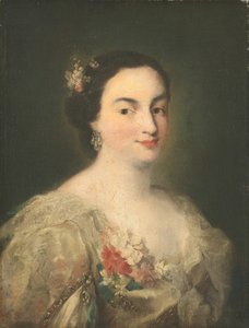 一个年轻女人的肖像，约1760年。