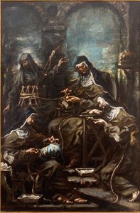 纺纱修女 作者 亚历山德罗·麦格纳斯科（Alessandro Magnasco）