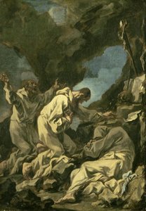 三位卡默多尔修道士的虔诚祈祷 作者 亚历山德罗·麦格纳斯科（Alessandro Magnasco）