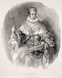 Ferdinand I（1793-1875），伦巴第 - 威尼斯国王，位于州长袍，来自“伦巴第 - 威尼托王国之王”的“SMIRA Ferdinando I”，于1838年出版