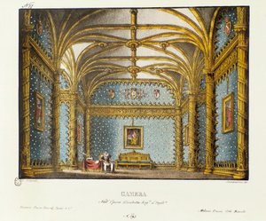 皇家宫殿的卧室 1828 年歌剧“Elisabetta, Regina d