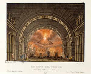 Vesuve Scenography 的喷发，用于再现乔瓦尼·帕西尼 (Giovanni Pacini) 的“歌剧“L