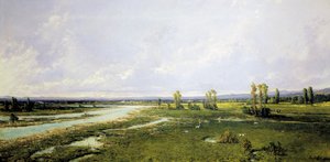 在贝卢诺皮亚韦河床上狩猎，亚历山德罗·塞弗 (Alessandro Seffer)（1832-1905）绘画，布面油画 作者 亚历山德罗·塞弗·格拉