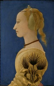 黄衣女子肖像，c.1465（面板） 作者 阿莱西奥·巴尔多维内蒂