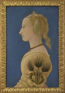 一位女士的画像。约于1465年 作者 亚历索·巴尔多维内蒂