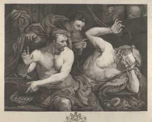 约瑟为法老的首席管家和面包师解梦，1766年。 作者 亚历山大·班纳曼