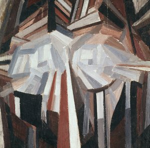 Cubist Head，1914-15（布面油画）