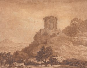 风景与寺庙废墟 作者 亚历山大·科曾斯