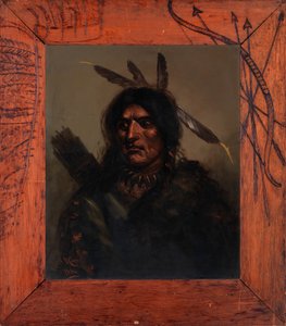 拿着箭筒的印第安人，1886年。 作者 亚历山大·戴维斯·库珀