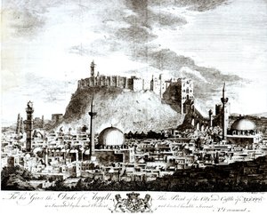 阿勒颇城市和城堡的看法，叙利亚，1754 作者 亚历山大·德拉蒙德
