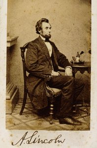 亚伯拉罕·林肯（Abraham Lincoln）的签名点菜照片，1861年