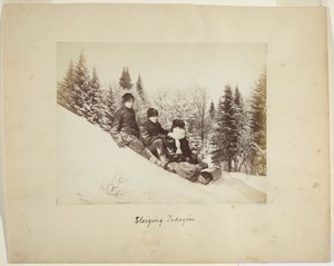 Tobogganing，c.1873（蛋白印刷（复合材料）） 作者 亚历山大·亨德森
