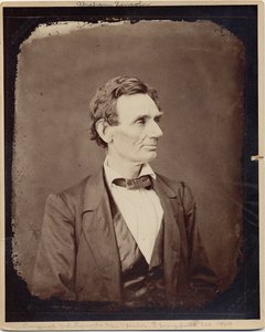 亚伯拉罕·林肯（1809-65），美国第16任总统，照片由Alexander Hesler拍摄，1860年（蛋白照片）