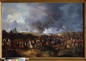 1813 年 10 月，莱比锡（德国）的民族之战（或称莱比锡战役，拿破仑战争中的一个插曲，德国战役期间（1813 年））。亚历山大-伊万诺维奇-绍尔韦德（1783-1844 年）的画作，布面油画