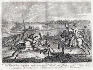 俄罗斯军队在卢岑战役后穿越易北河返回 - Sauerweid, Alexander Ivanovich (1783-1844) - 1813 - Etching - 21x26 - 私人收藏 作者 亚历山大·伊万诺维奇·绍尔维德