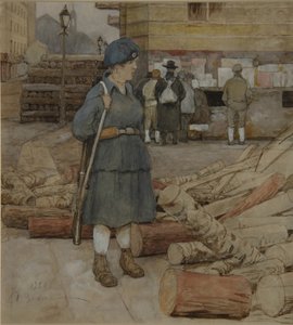 民兵妇女，1920年 作者 亚历山大·伊万诺维奇·瓦赫拉姆耶夫