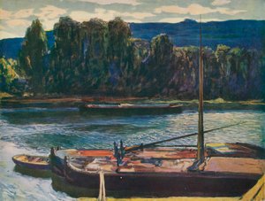 塞纳河上的夜晚，c1910，1912年 作者 亚历山大·杰米森