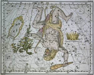 赫拉克勒斯，来自&39;A Celestial Atlas&39;，酒吧。在1822年 作者 Alexander Jamieson