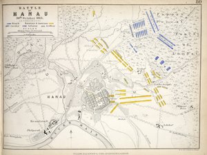 哈瑙战役地图，由威廉·布莱克伍德和儿子出版，爱丁堡和伦敦，1848年（手工彩色雕刻）