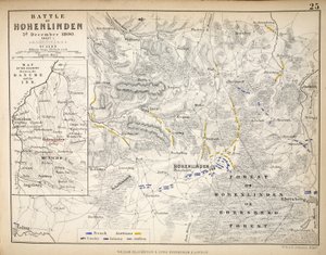 1848年威廉·布莱克伍德和儿子，爱丁堡和伦敦出版的Hohenlinden战役地图（手工彩色雕刻）