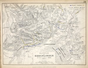 1848年威廉·布莱克伍德和儿子，爱丁堡和伦敦出版的Hohenlinden战役地图（手工彩色雕刻）
