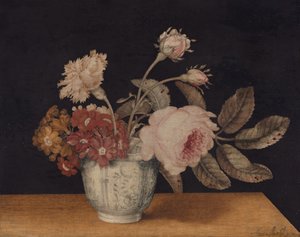 代尔夫特瓶中的花，1663年。