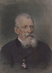 艺术家Pyotr P. Sokolov的画像 1821-1899年 作者 亚历山大·尼古拉耶维奇·斯捷潘诺夫