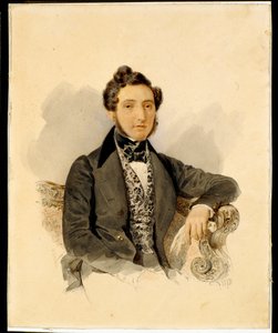 尼古拉-米哈伊洛维奇-多瑙洛夫（1806-1849 年）肖像 - Alexander Briullov (Brioullov) (1798-1877 年) 创作的纸上水彩画