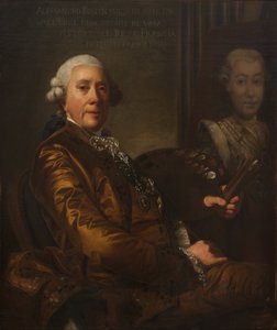 自画像 - 自画像，罗斯林，亚历山大（亚历山大）（1718-1793）。 布面油画。 尺寸：100x85 厘米。 斯德哥尔摩国家博物馆 作者 亚历山大·罗斯林