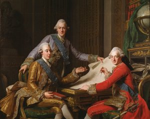 瑞典国王古斯塔夫三世及其兄弟，1771年 作者 亚历山大·罗斯林