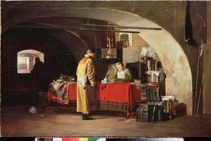 莫斯科的办公室 - 亚历山大·斯捷潘诺维奇·亚诺夫 (Alexander Stepanovich Yanov, 1857-1918) 绘画，布面油画 作者 亚历山大·斯捷潘诺维奇·亚诺夫