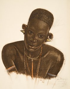 女人MGogo（多多马），来自非洲的漫画和绘画，在雪铁龙中心Afrique远征期间执行，第二个任务是Haardt Audouin-Dubreuil，酒吧。巴黎，1927年 作者 亚历山大·雅科夫列夫