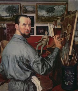 自画像，1917年 作者 亚历山大·雅科夫列夫
