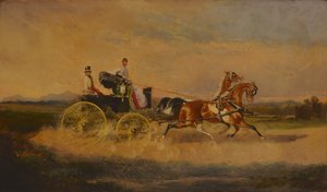 奥地利皇帝弗朗茨-约瑟夫一世乘坐他的辉腾汽车，1864年。