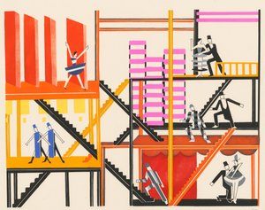 Décors de Théâtre》作品集的场景设计，1930年。 作者 亚历山德拉·亚历山德罗夫娜·埃克斯特