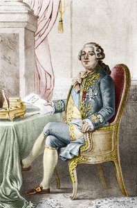 法国国王路易十六（1754-1793）的画像。 作者 亚历山大（后）拉考奇