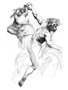 《植物志的胜利》研究，c1880-1882年。 作者 亚历山大·卡巴内尔（Alexandre Cabanel）