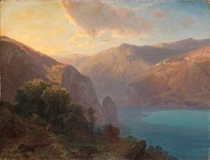 Prèsde Seelisberg：从瑞士Seelisberg看到的Lac de Lucerne风景，1862年 作者 亚历山大卡拉梅