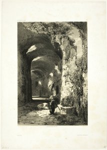 Pouzzoles 的圆形剧场遗址（那不勒斯王国），图版 9，选自 Oeuvres de A. Calame。卡拉梅 作者 亚历山大卡拉梅