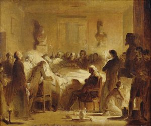 法国查尔斯 - 费迪南德（1778-1820）在巴黎歌剧院行政室的最后时刻，1820年2月14日，1820-50 作者 亚历山大·埃瓦里斯特·弗拉戈纳尔