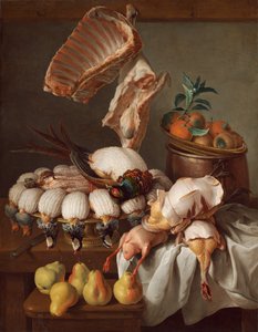 静物画与穿衣的野味、肉和水果 作者 亚历山大·弗朗索瓦·德斯波特