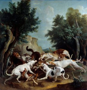 Wolf Hunt 绘画 Francois Desportes (1661-1743) 1725 年 3,36x3,32 m 驯鹿，Musee des Beaux Arts 作者 亚历山大·弗朗索瓦·德斯波特
