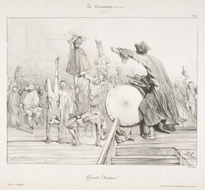 摄于1823-60年，来自La Caricature的Grands Sauteurs！。 作者 亚历山大·加布里埃尔·戴尚