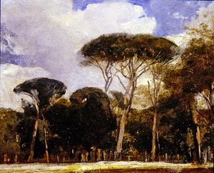 Pamphili Doria，罗马（纸上油画） 作者 亚历山大·加布里埃尔·戴尚